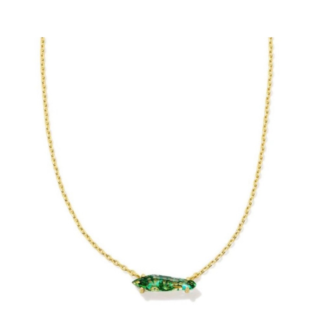 Kendra Scott 14k over Brass Indie Pendant Necklace - Teal Glass Over Green